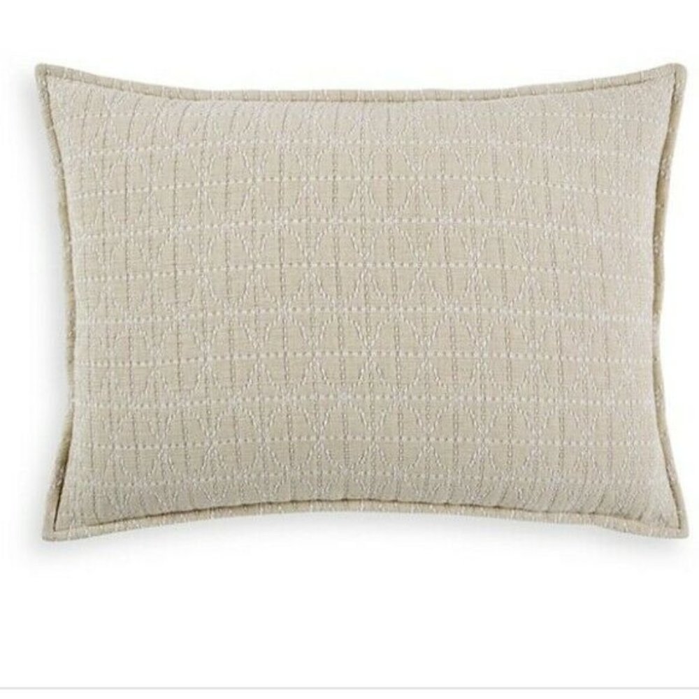 Hudson Park Collection Matelasse King Pillowsham  Seed Stitch Trellis NWT